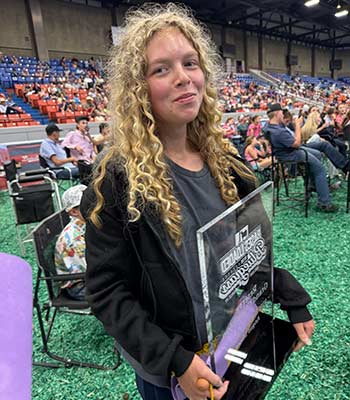 Zoe with trophy